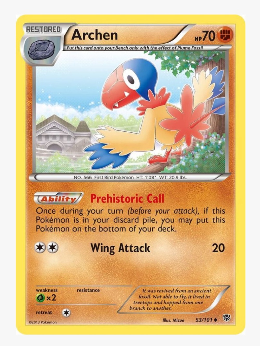 Archen Plasma Blast Pokemon Trading Card